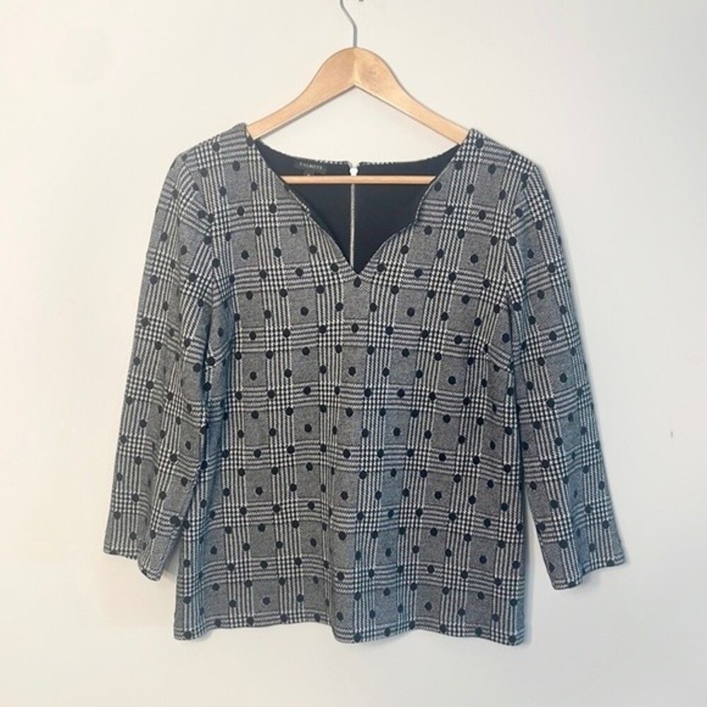 Talbots Notch Neck Polka Dot Top Medium